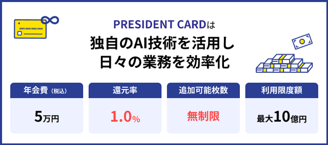 「PRESIDENT CARD」のインフォグラフィック