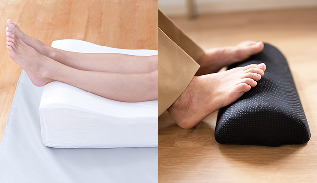 就寝時に使うもの、座る際に足を乗せるものなど、足枕のタイプはさまざま