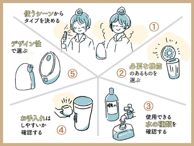美顔スチーマーを選ぶ際の5つのポイント