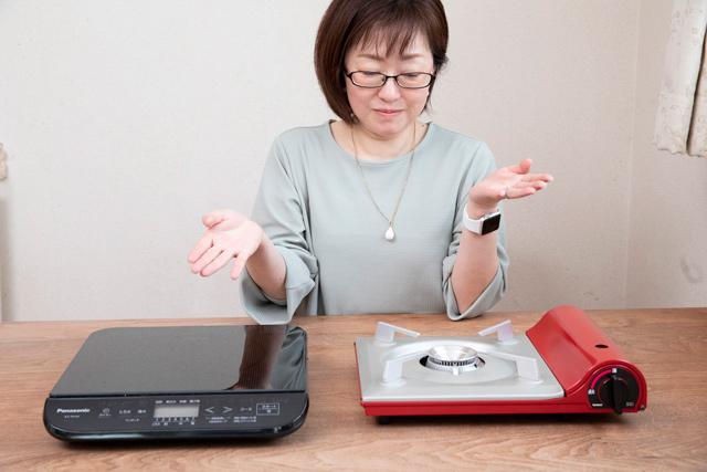 卓上IHクッキングヒーターは、「ガスボンベ、あったっけ?」という心配がないのも魅力