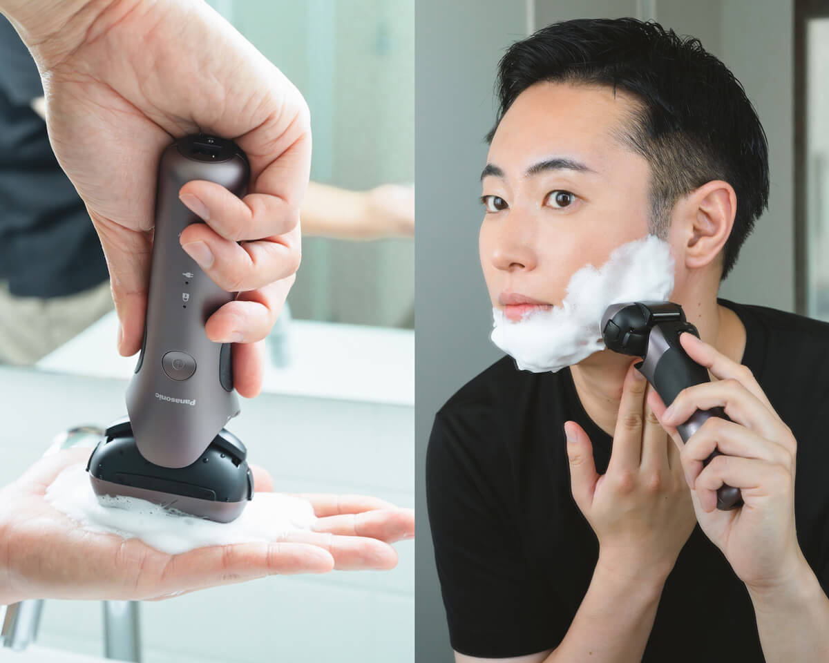 シェーバーのヘッド部分の振動を利用し、手持ちの洗顔剤※を泡立てることができる「泡メイキングモード」を搭載