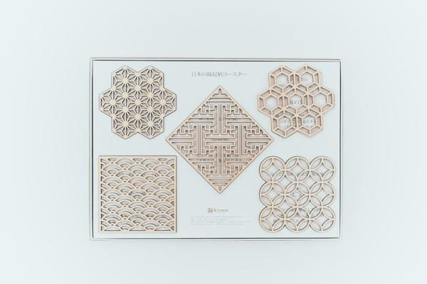小柳箪笥店 kicoru／縁起柄・木製コースター