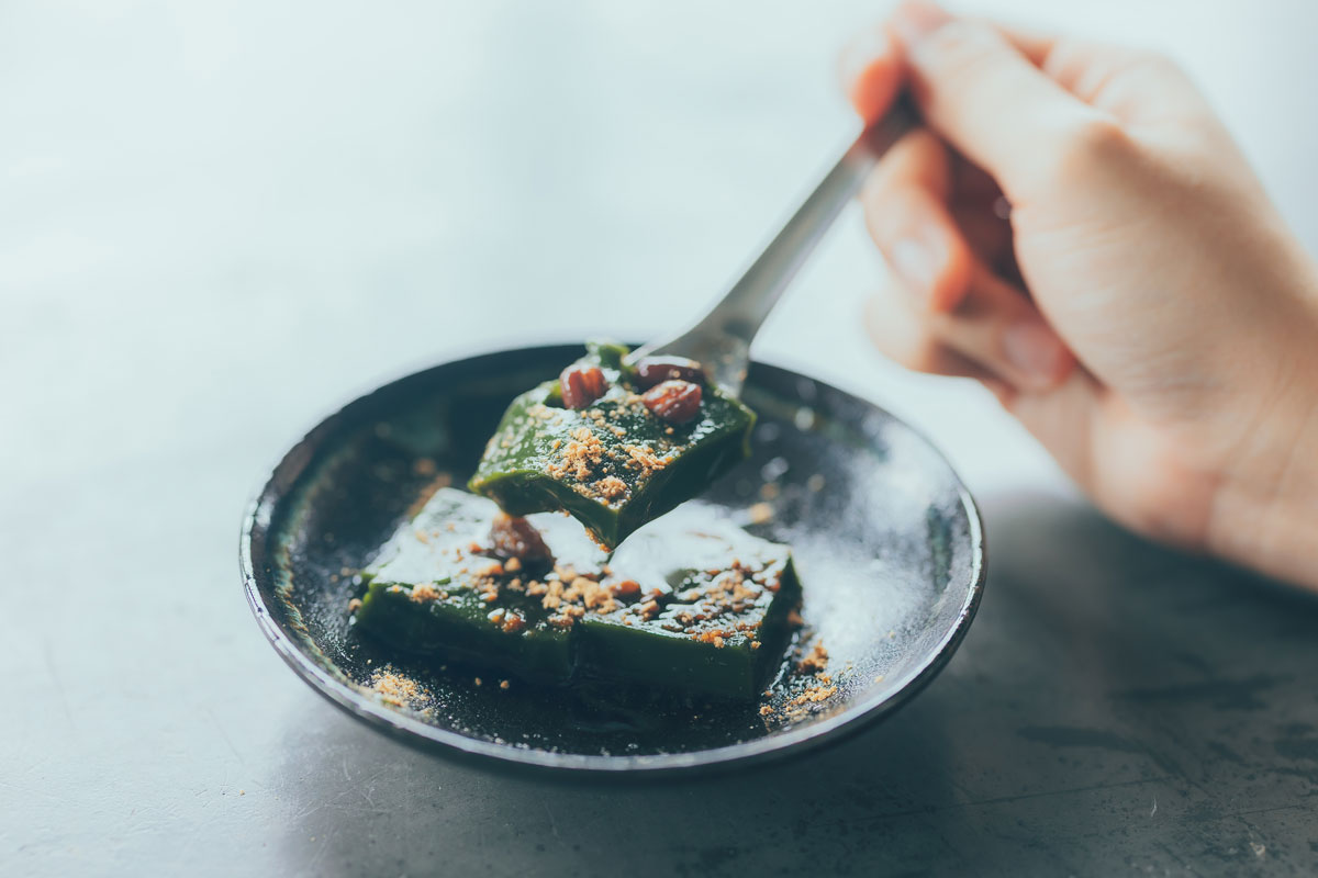 おすすめは抹茶味と梅味。それぞれの食べ方を楽しんで