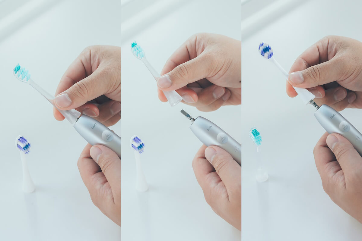 歯間フィットブラシはドルツプレミアム（W音波振動対応モデル）の専用設計です。