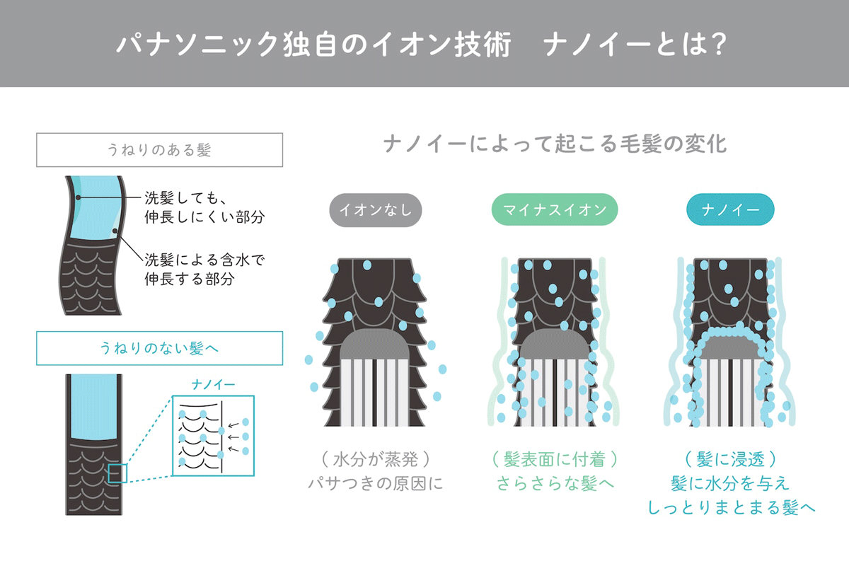 パナソニック独自のイオン技術　ナノイーとは？