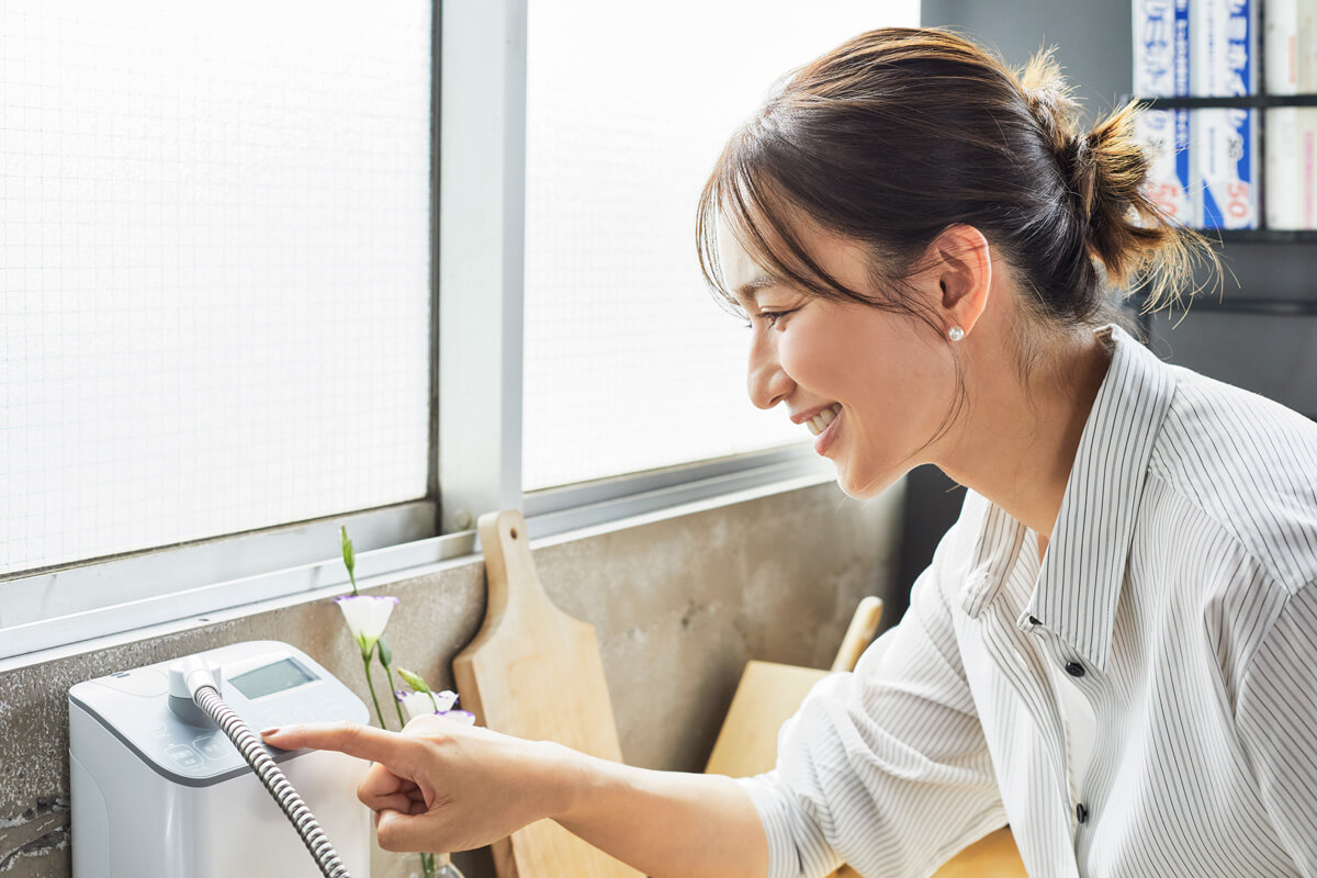 アルカリイオン水のpH値が調整できるのがうれしい