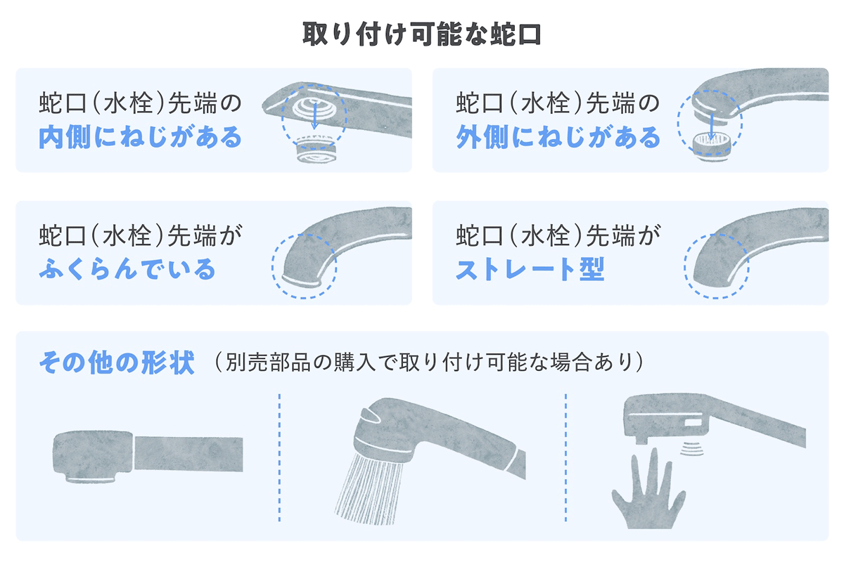 取り付け可能な蛇口