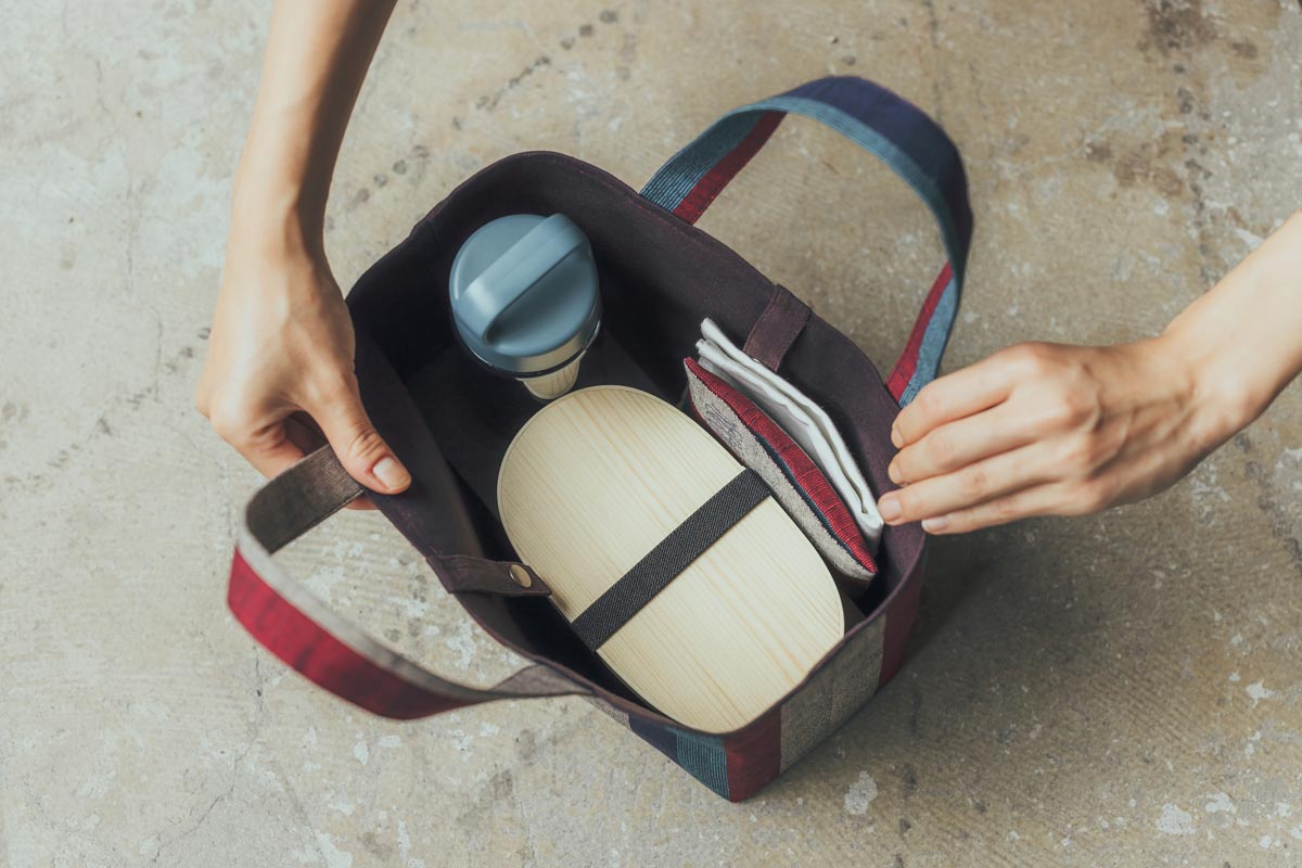 【会津木綿手づくり工房MON&MARI】会津木綿ミニトートバッグセット