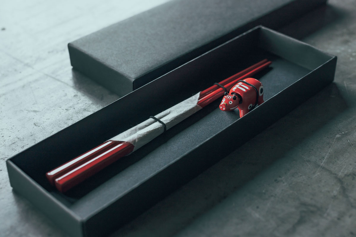 【コサカ漆器店】箸・あかべこ箸置きセット