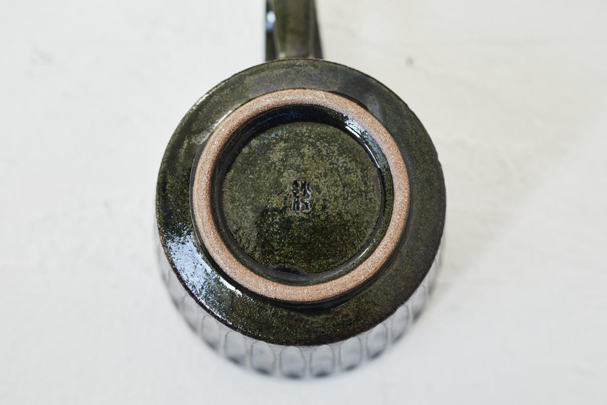 【木と土calm】るり色のポット、三角マグ