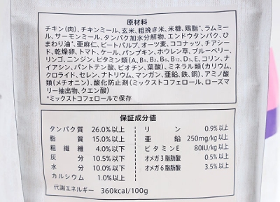 ニュートロ シュプレモ 小型犬用　成犬用　小粒3kg 成分表