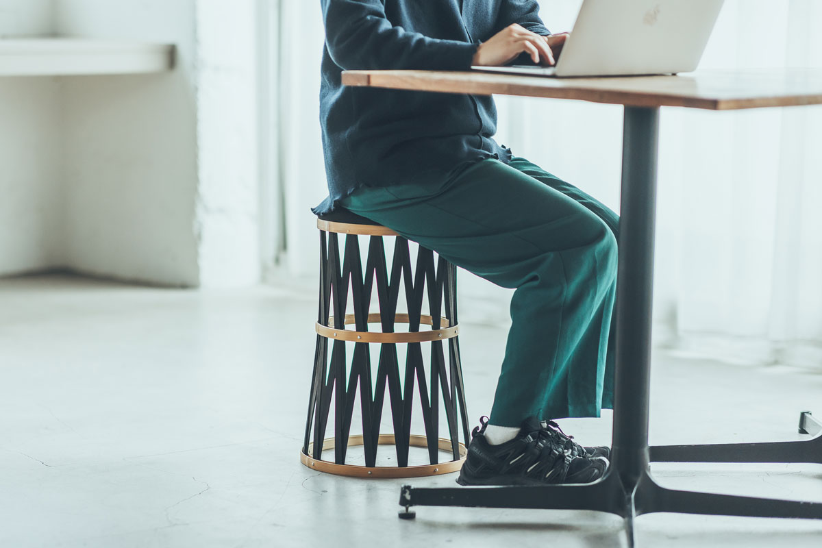 【竹松商店】BBスツール（Black×Natural）