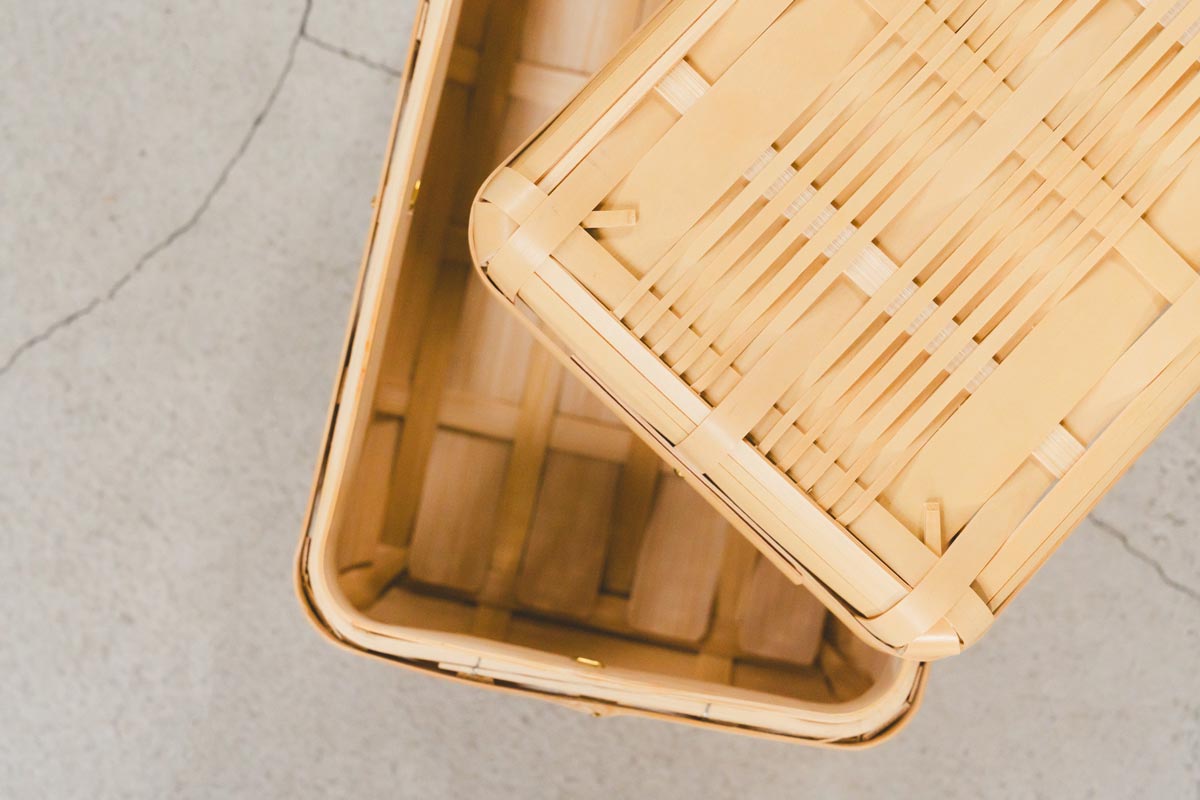 【創作竹芸とみなが】白竹サンドイッチかご