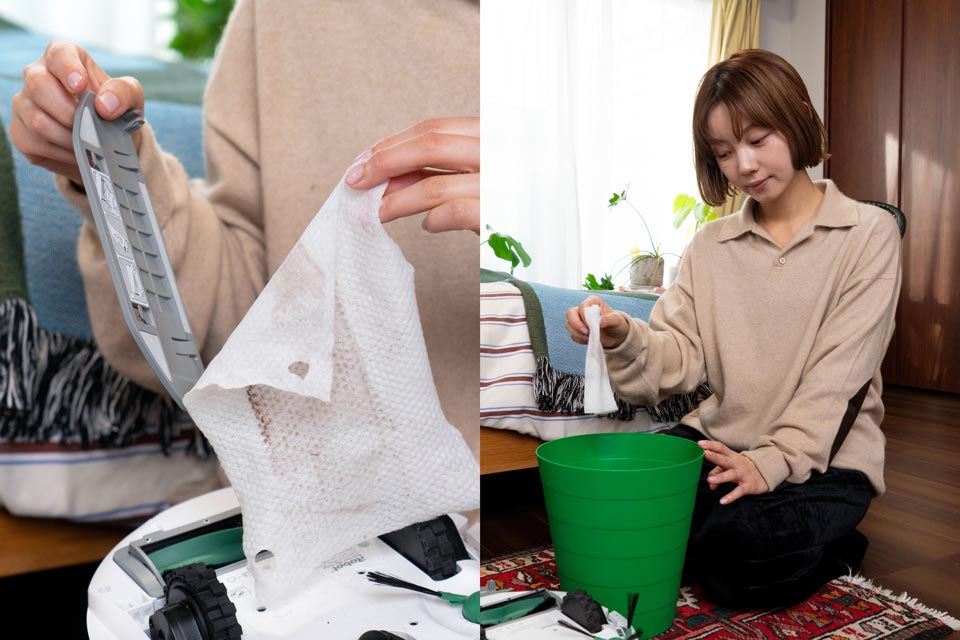 「水拭きは1日おきくらいに行っていますが、シートの汚れを見ると、毎回よく拭き取ってくれているなと思います。水拭きの重要性を感じつつ、お手入れが楽で本当によかった（笑）」（とみいさん）