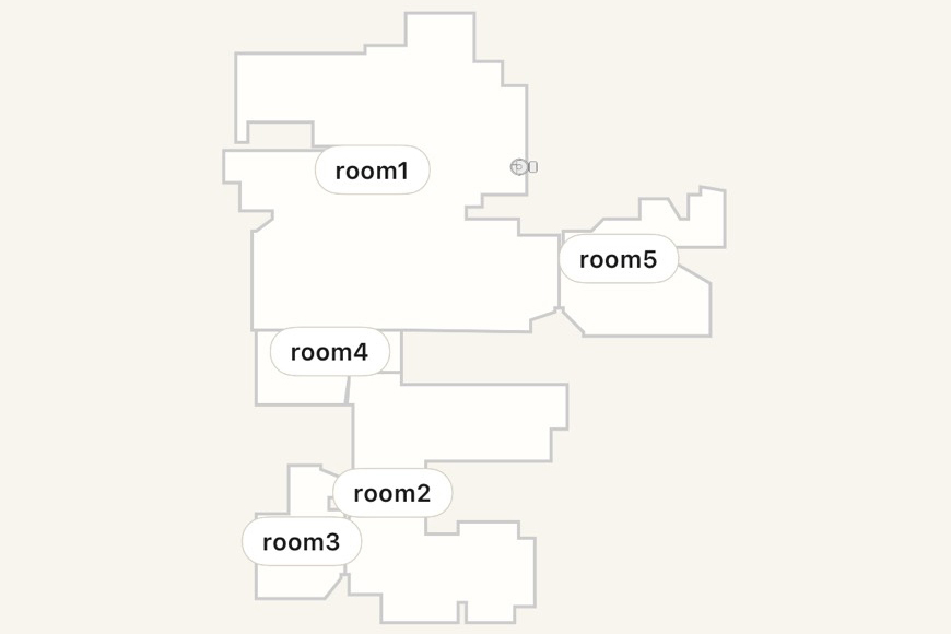 マッピング画面。部屋の形状を正確に把握することで、無駄のない効率的な清掃が可能になる
