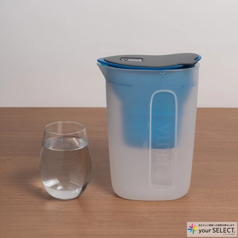 コップ1杯入れた時の水の状態と浄水ポッドの水の残量具合